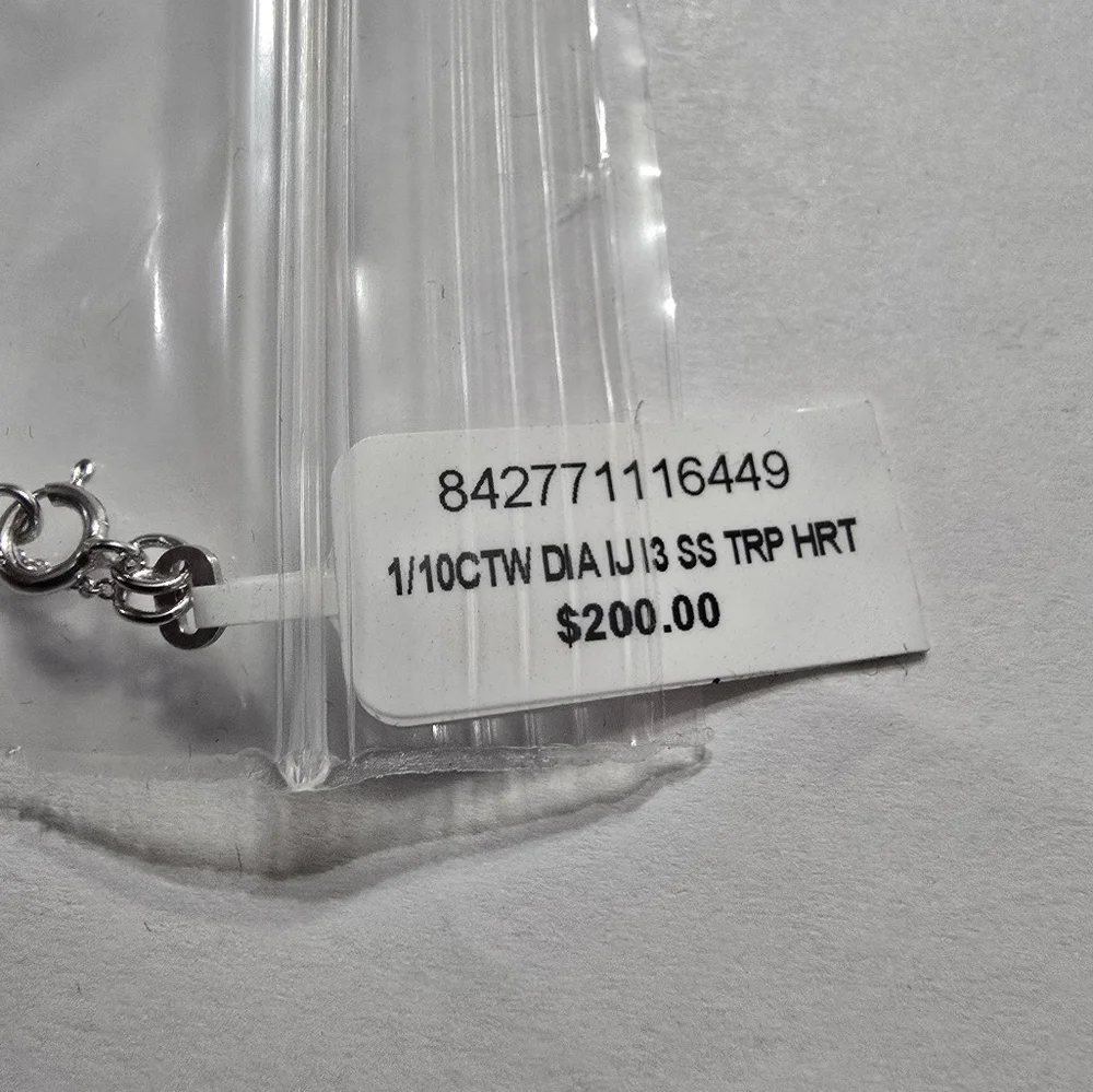 Bridge Diamond Sterling Silver Heart Necklace - Picture 6 of 7